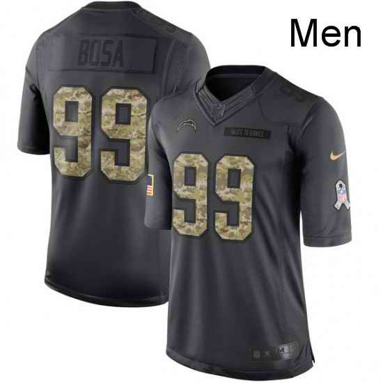 Men Nike Los Angeles Chargers 99 Joey Bosa Limited Black 2016 Salute to Service NFL Jersey